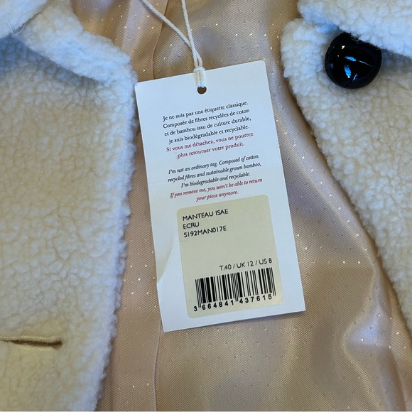 NWT Sézane ISAE Teddy Coat SZ 8 / 40 - Picture 15 of 16